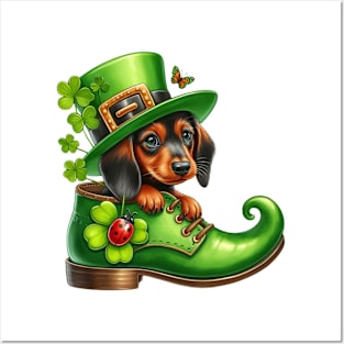 Dachshund Dog Shoes For Patricks Day Posters and Art